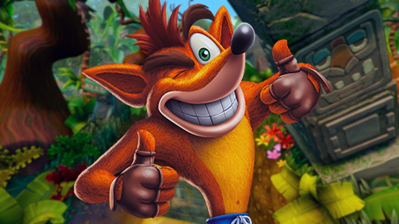 Artwork promozionale di Crash Bandicoot che mostra il pollice alzato in segno di approvazione